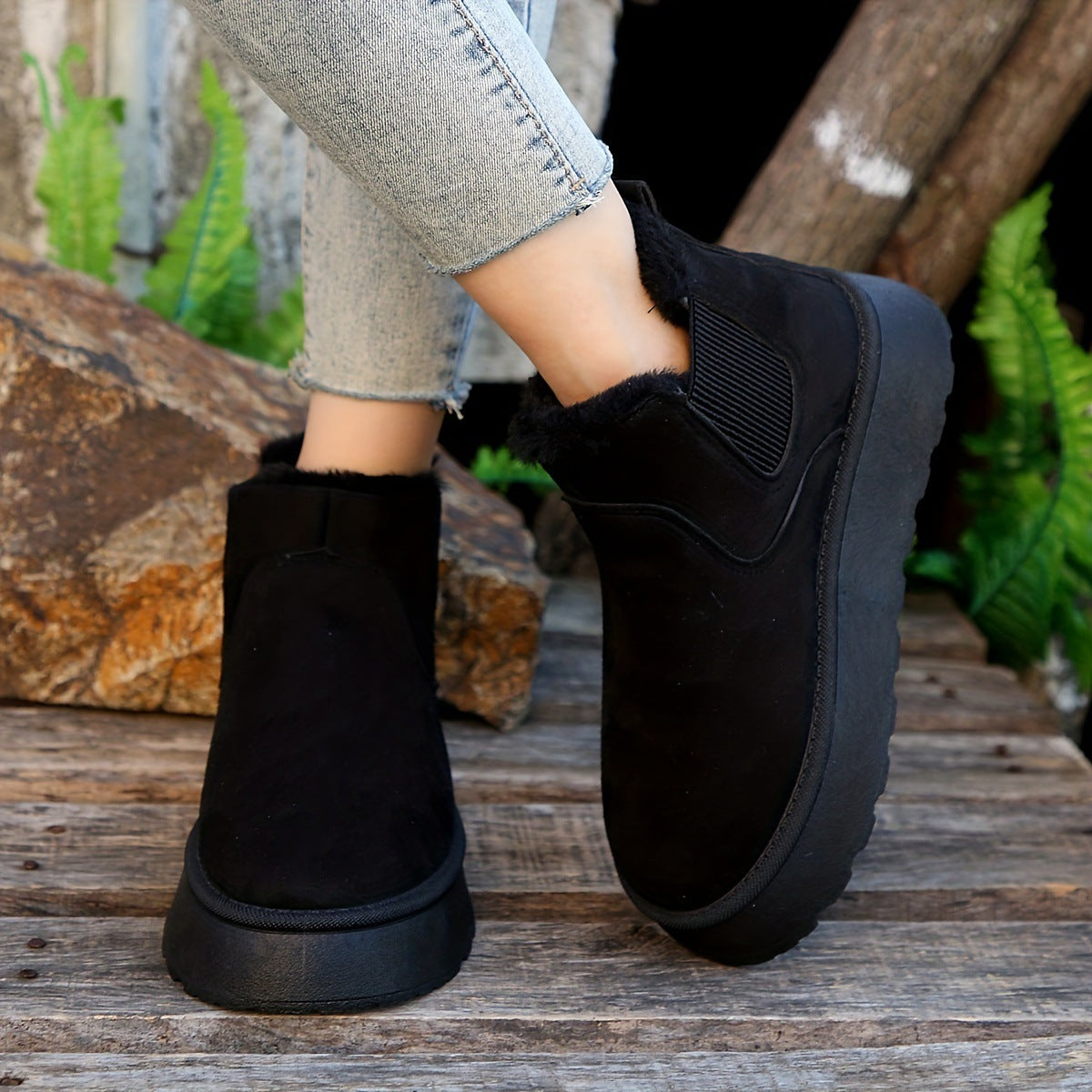 Women's Thick Fleece-lined Winter Boots Cotton-padded Shoes