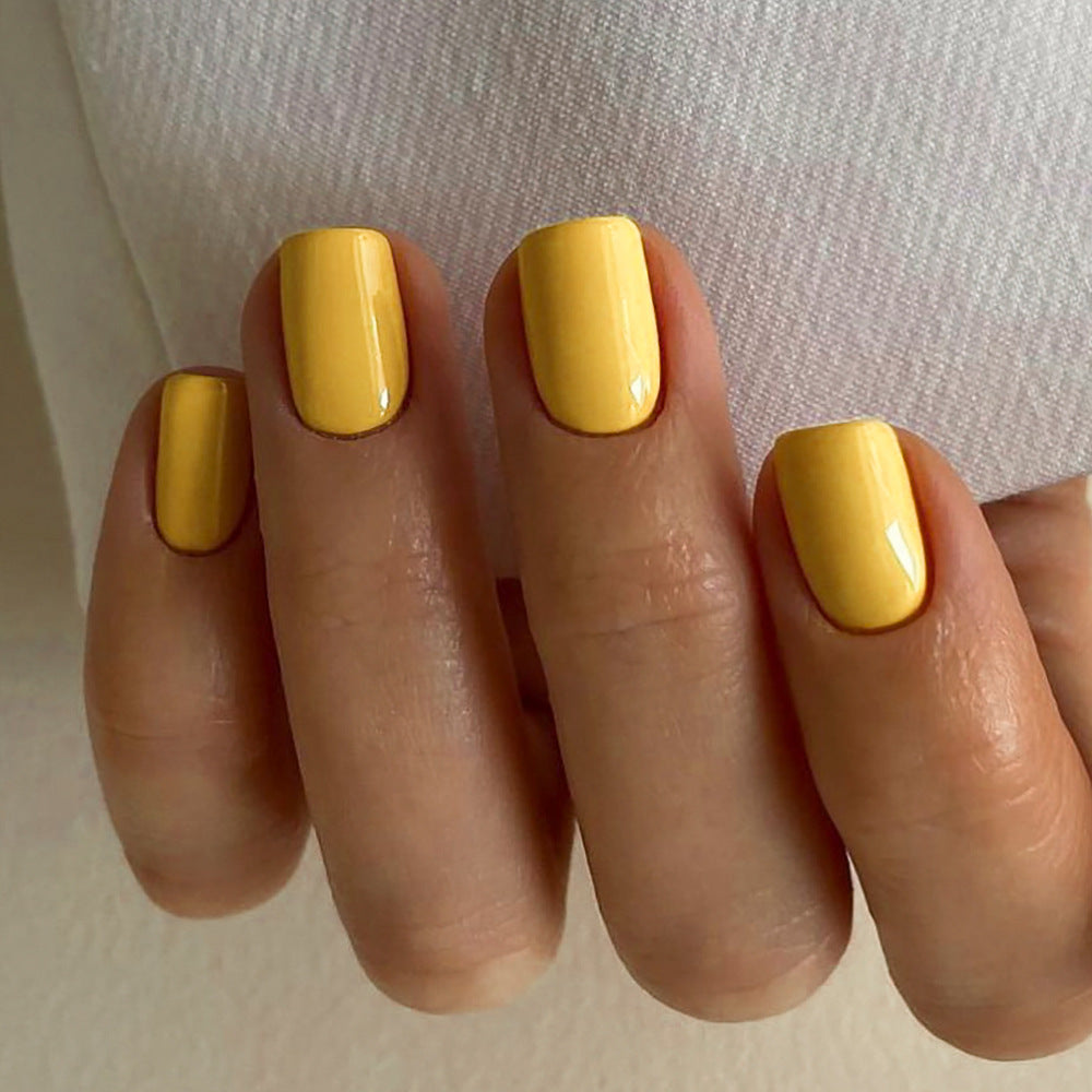 Classic Solid Color Fake Nails Color Short Square
