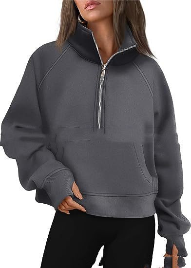 Loose Lapel Fleece-lined Sweater Women