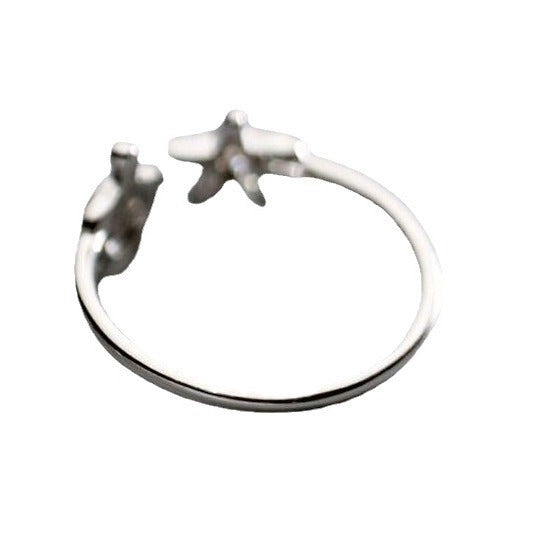 Graceful Mori Inlaid Zircon Cute Animal Turtle Starfish Ring For Women