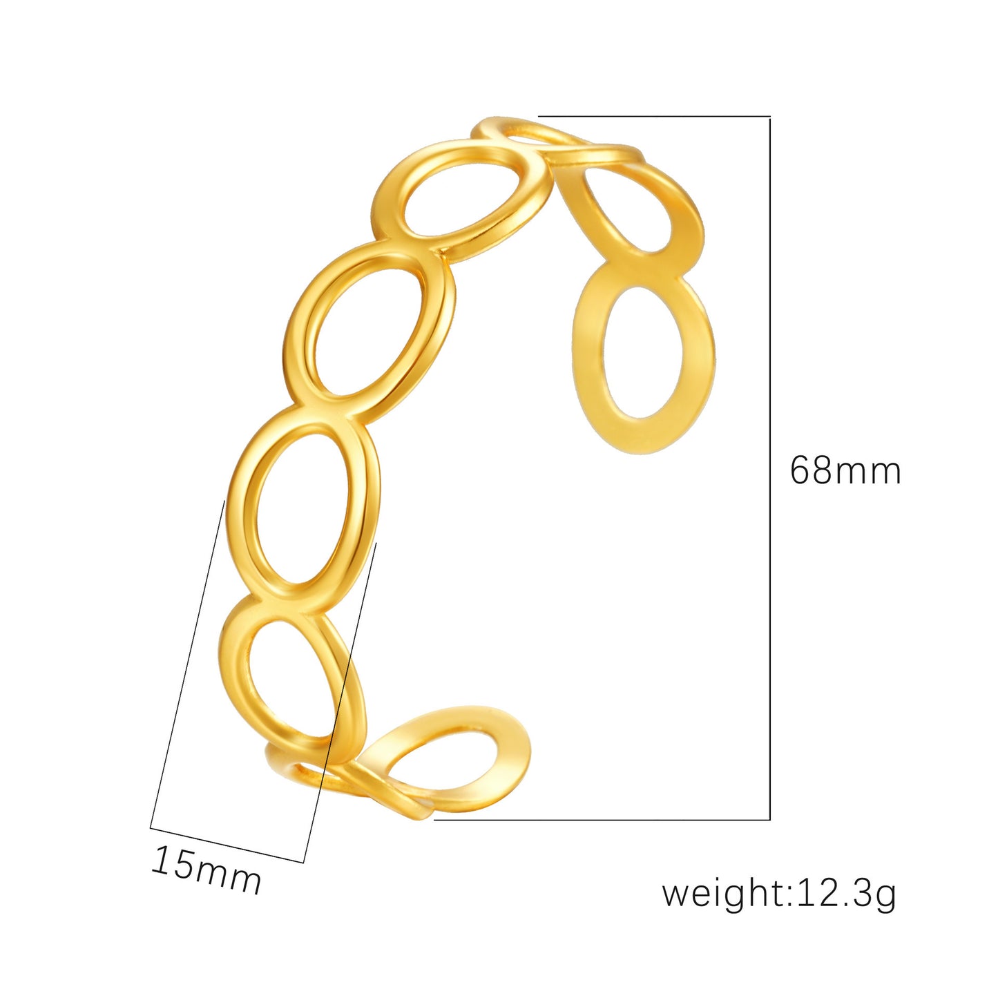 Stainless Steel Open-ended Bracelet Women's High Sense