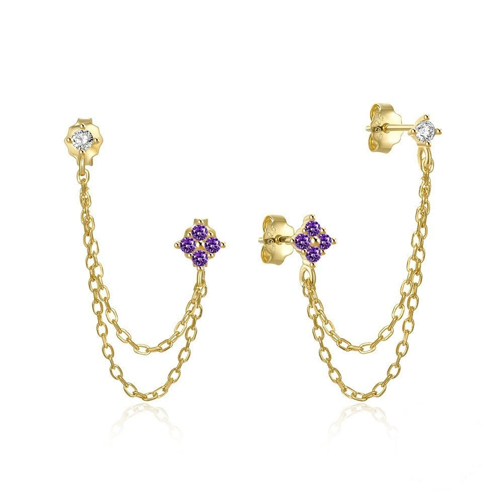 Chain Tassel Diamond Ear String Ear Studs Earrings