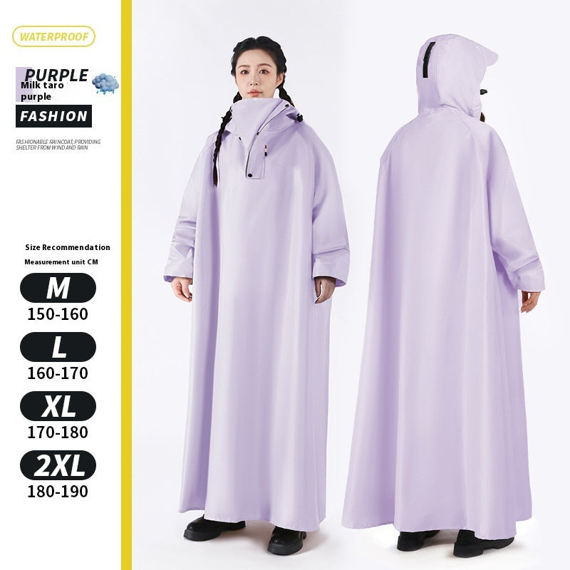 Portable Home Thickened Waterproof One-piece Raincoat With Sleeves