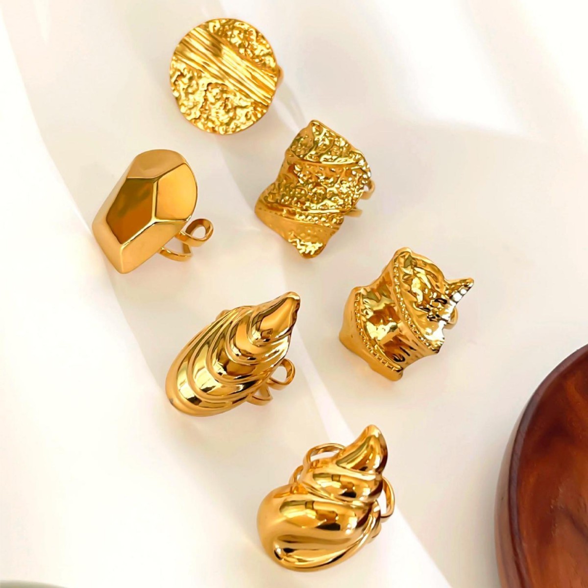 RETRO Geometric Irregular Opening Women's Ring
