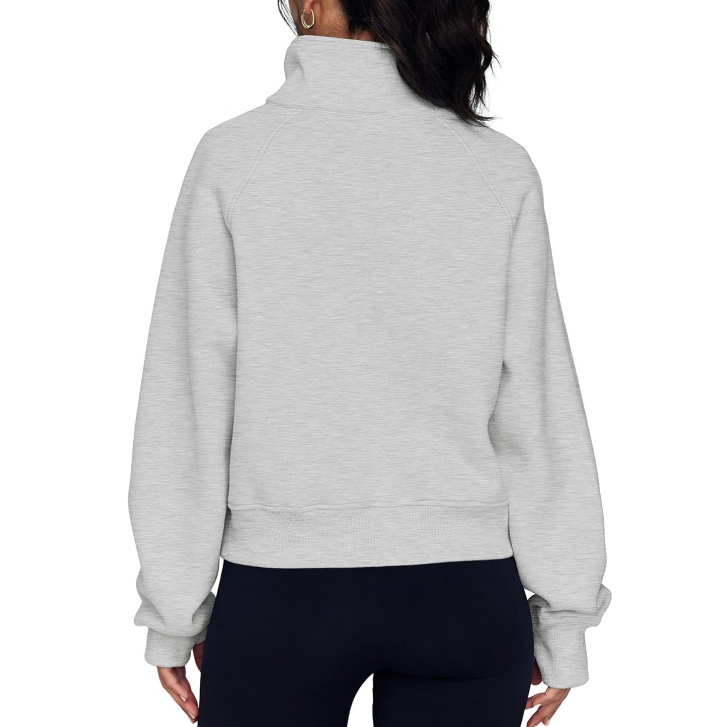 Loose Lapel Fleece-lined Sweater Women