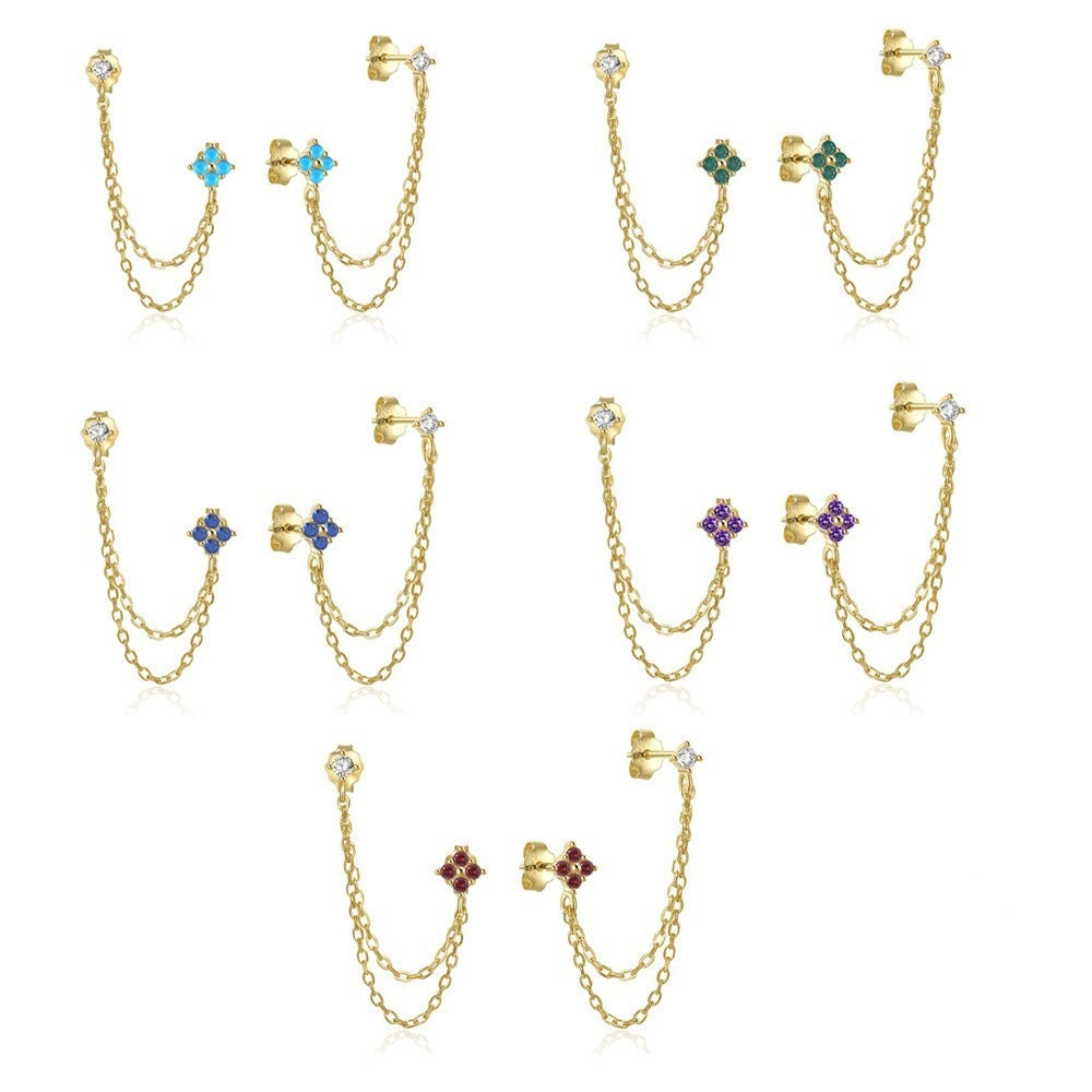 Chain Tassel Diamond Ear String Ear Studs Earrings