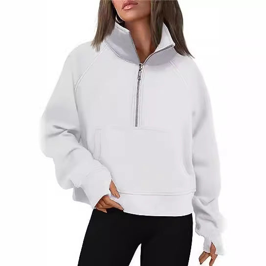 Loose Lapel Fleece-lined Sweater Women