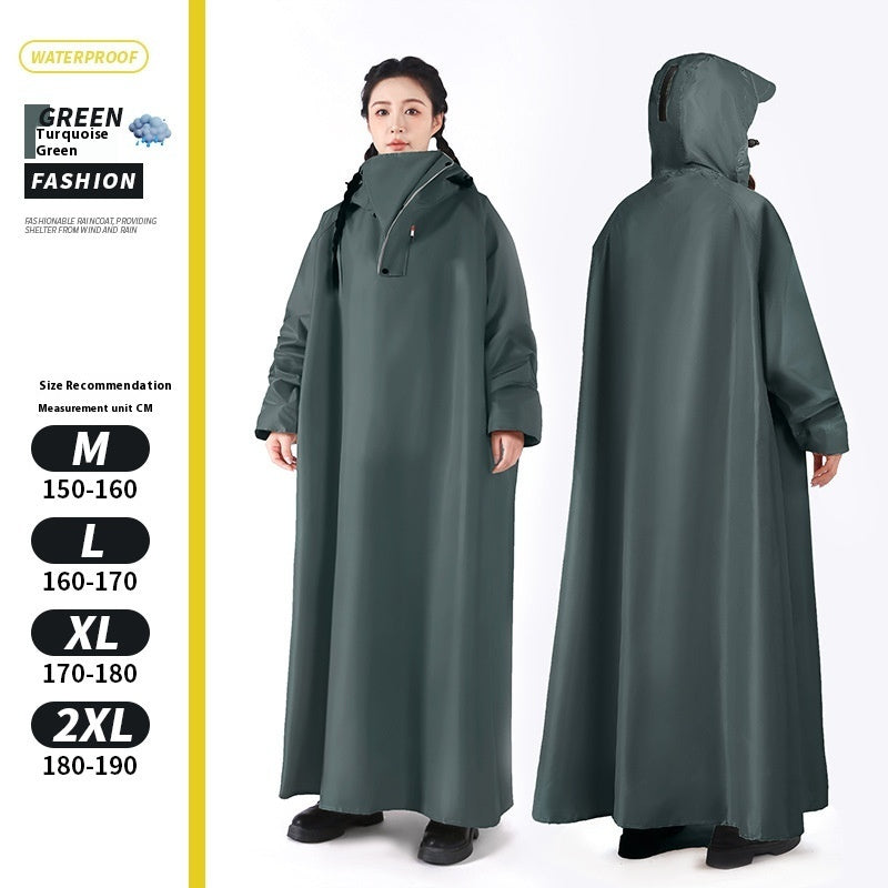 Portable Home Thickened Waterproof One-piece Raincoat With Sleeves