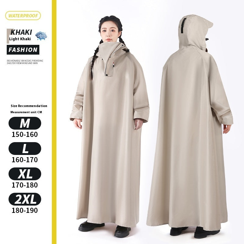 Portable Home Thickened Waterproof One-piece Raincoat With Sleeves