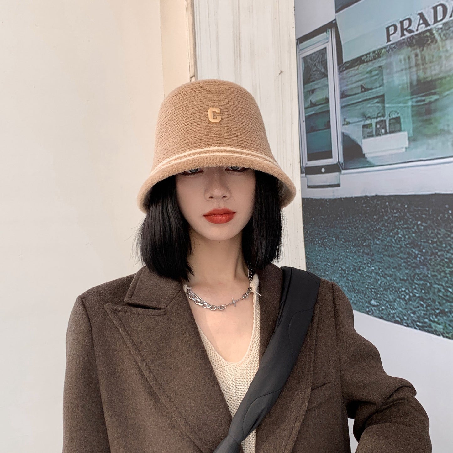 Black Fisherman Hat Women's Autumn And Winter