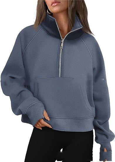 Loose Lapel Fleece-lined Sweater Women