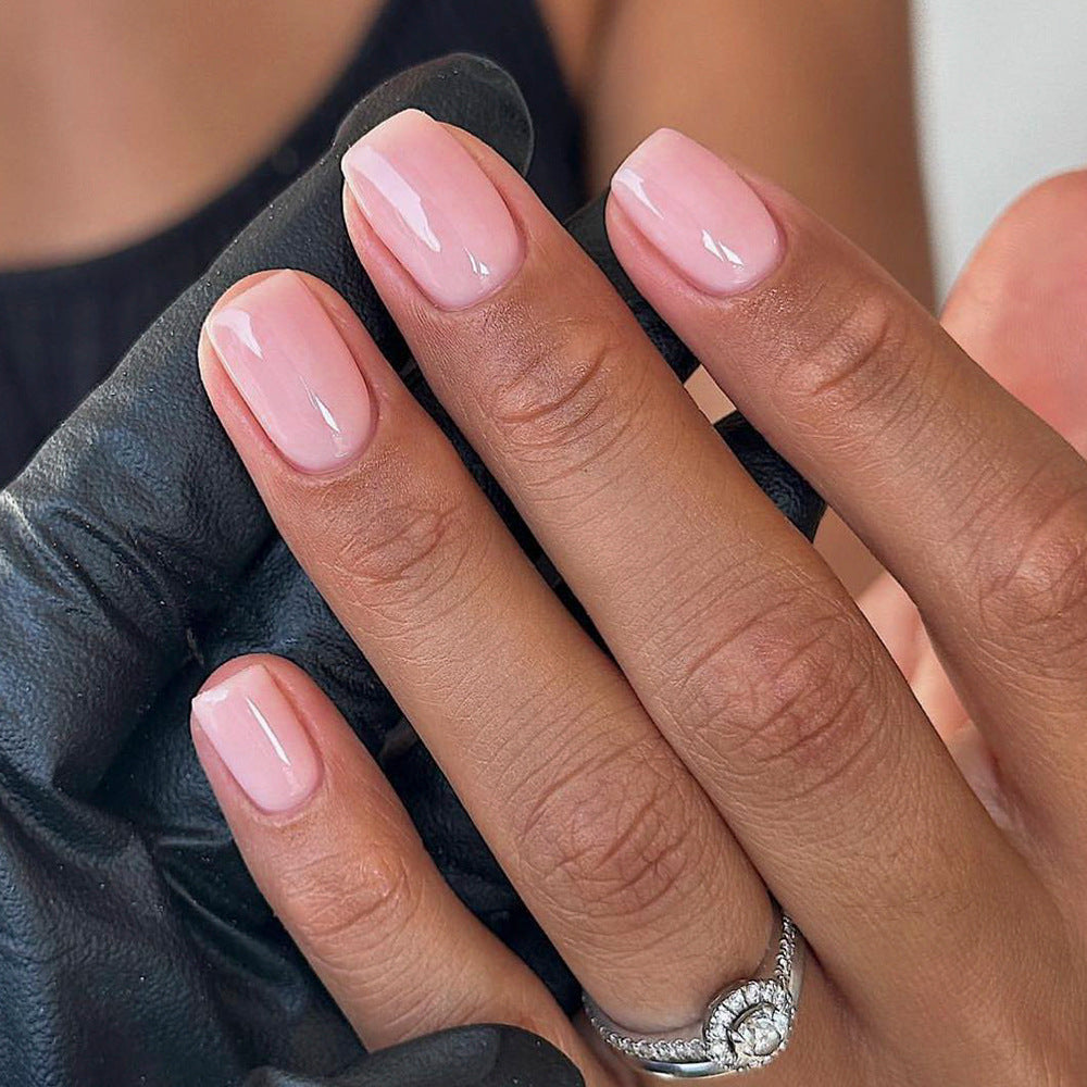 Classic Solid Color Fake Nails Color Short Square