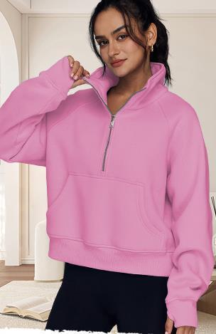 Loose Lapel Fleece-lined Sweater Women