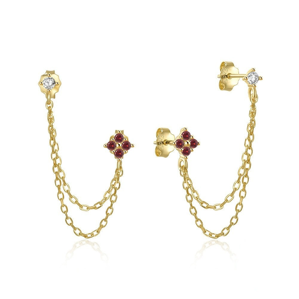 Chain Tassel Diamond Ear String Ear Studs Earrings