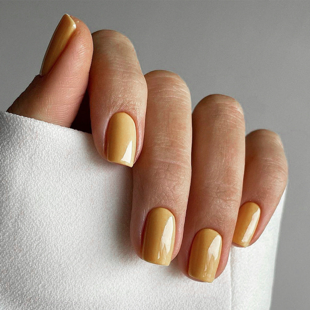 Classic Solid Color Fake Nails Color Short Square