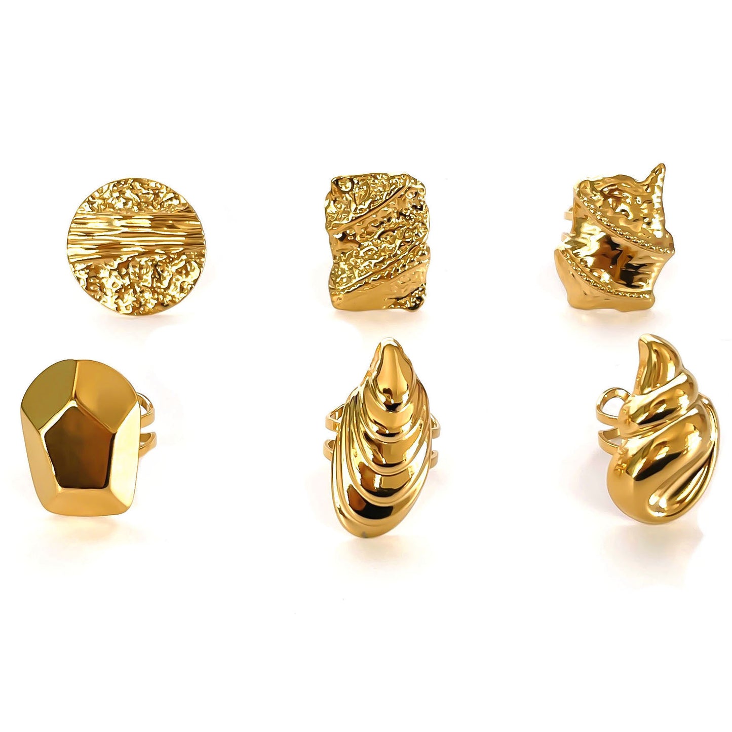 RETRO Geometric Irregular Opening Women's Ring