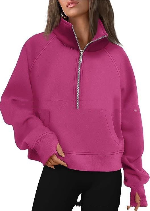 Loose Lapel Fleece-lined Sweater Women