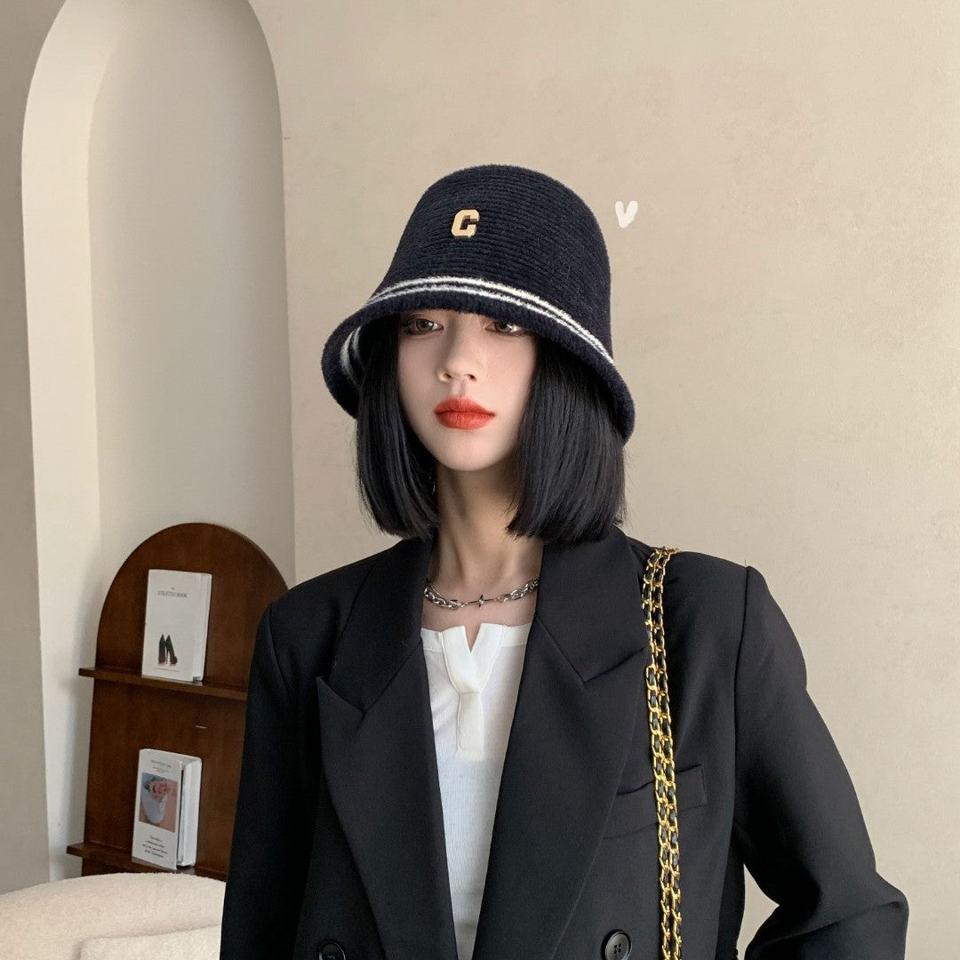 Black Fisherman Hat Women's Autumn And Winter