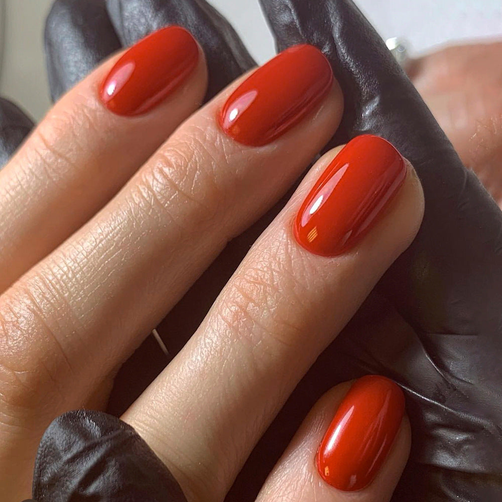 Classic Solid Color Fake Nails Color Short Square