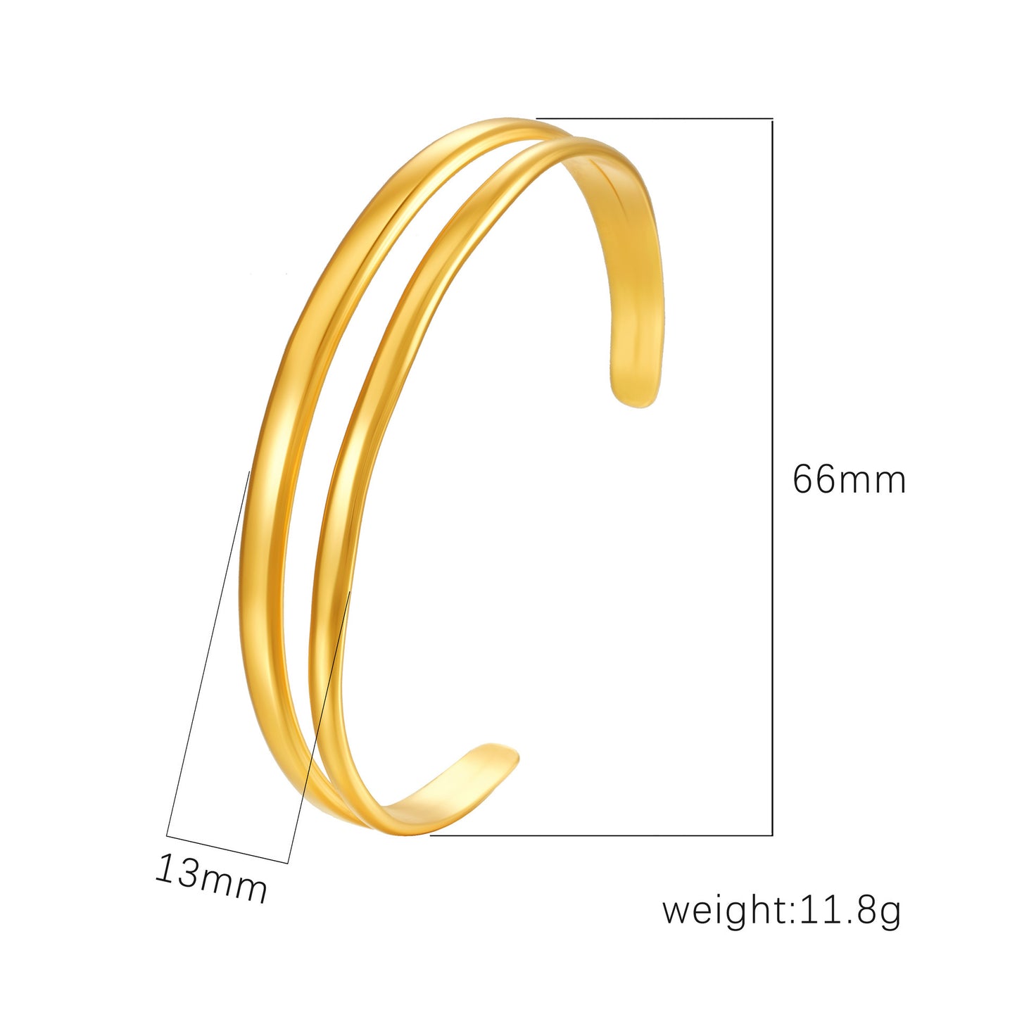 Stainless Steel Open-ended Bracelet Women's High Sense