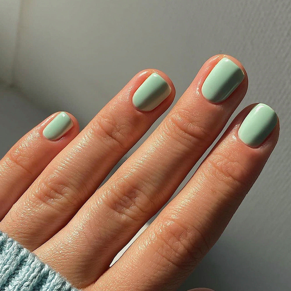 Classic Solid Color Fake Nails Color Short Square