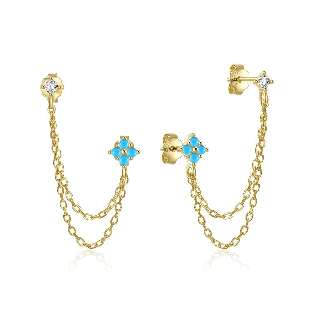 Chain Tassel Diamond Ear String Ear Studs Earrings