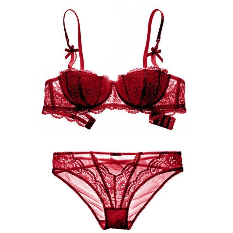 Thin half cup gather bra