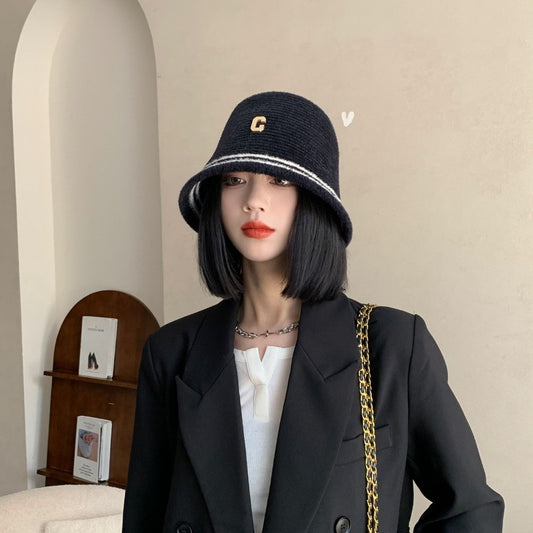 Black Fisherman Hat Women's Autumn And Winter