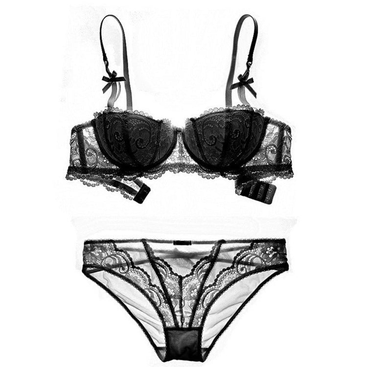 Thin half cup gather bra
