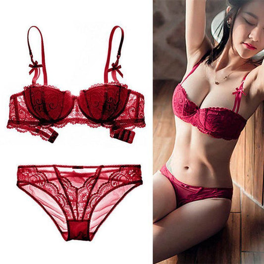 Thin half cup gather bra