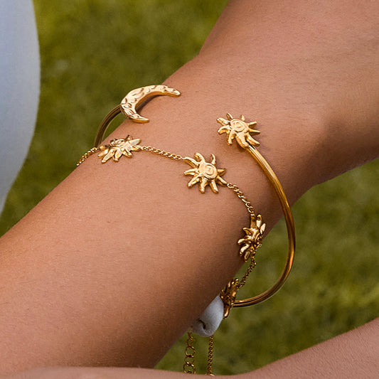 European And American Titanium Steel Bracelet Light Luxury High-grade Sun Jewelry Stainless Steel